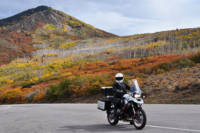 Utah National Parks on a Motorcycle BMW R 1200 GS La Sal Mountains