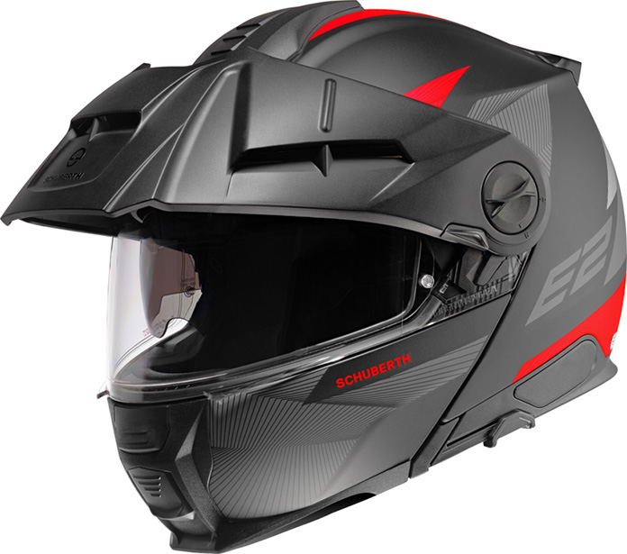 Schuberth E2 off-road modular motorcycle helmet Defender Red