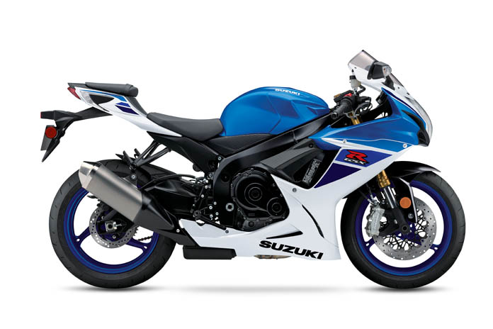 2023 Suzuki GSX-R750 Pérola Brilhante Branco e Metálico Triton Azul