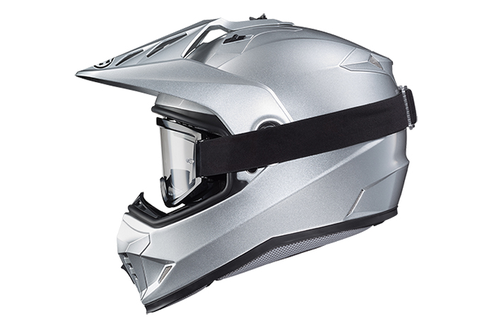 HJC DS-X1 Silver dual-sport helmet
