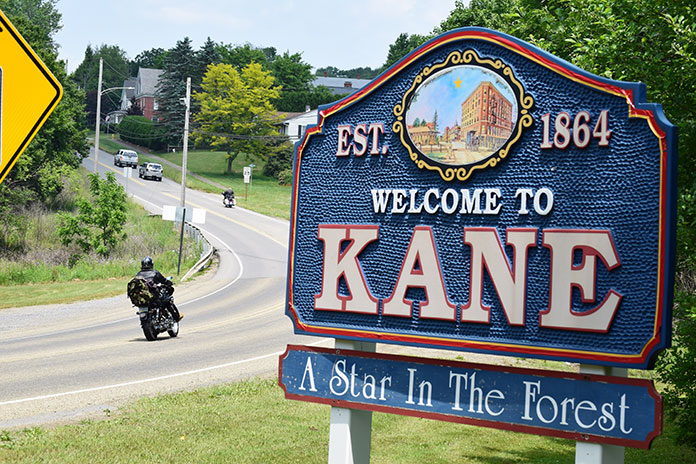 Allegheny National Forest motorcycle ride Kane Pennsylvania