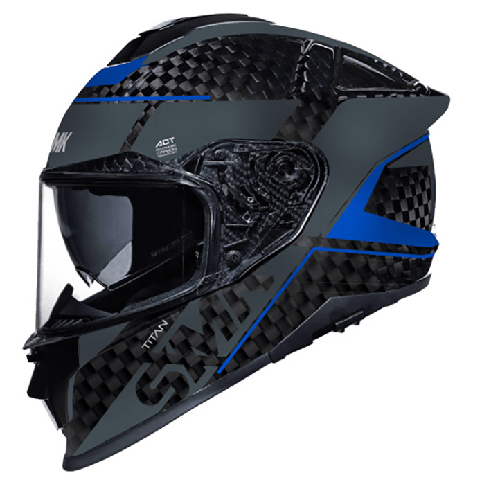 SMK Titan Carbon motorcycle helmet Nero Blue