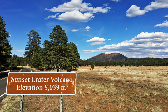 Flagstaff to Albuquerque motorcycle ride Sunset Crater Volcano