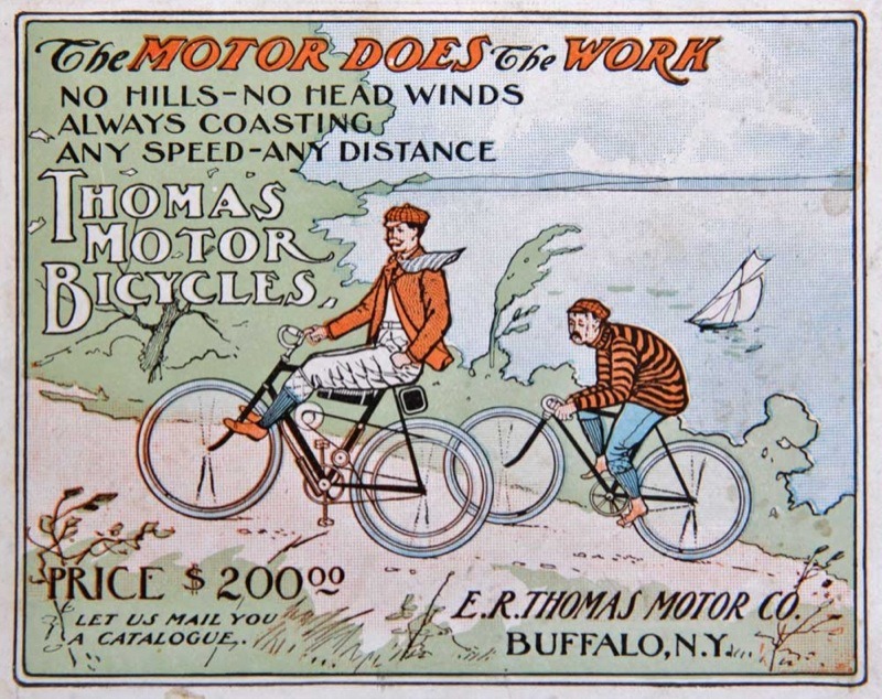 E. R. Thomas made the Auto-Bi, one of the first American motorcycles, and was represented by Charles Henshaw in NY and New England