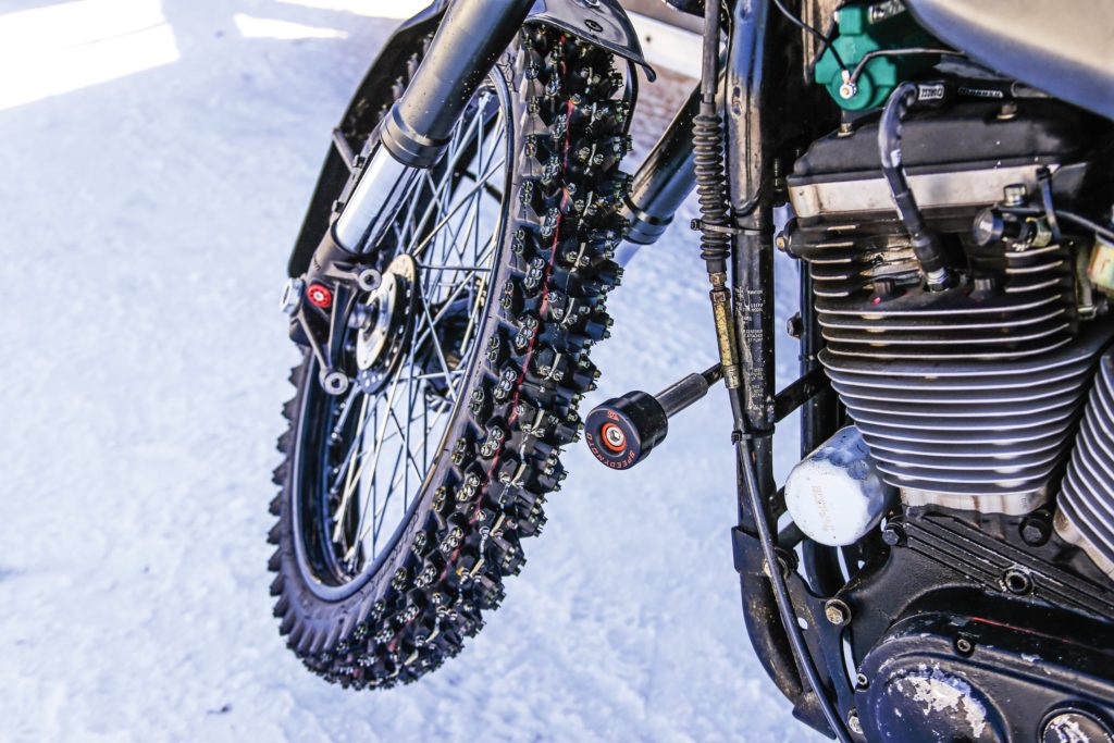 It may not look scientific, but the sheet metal screws used for traction on ice are turned and calibrated to maximize performance around the oval. While ice racers can install the screws themselves, it is advised to employ a professional.