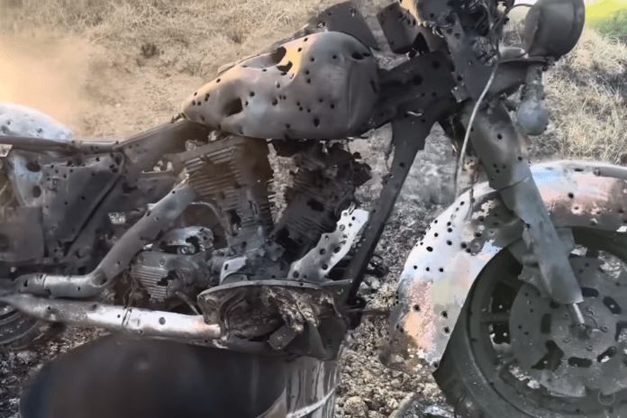 Harley Road King bullet holes