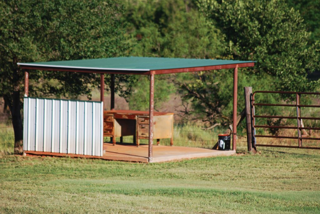 The place where they blow shit up. Prentiss has set up his own gun range.   