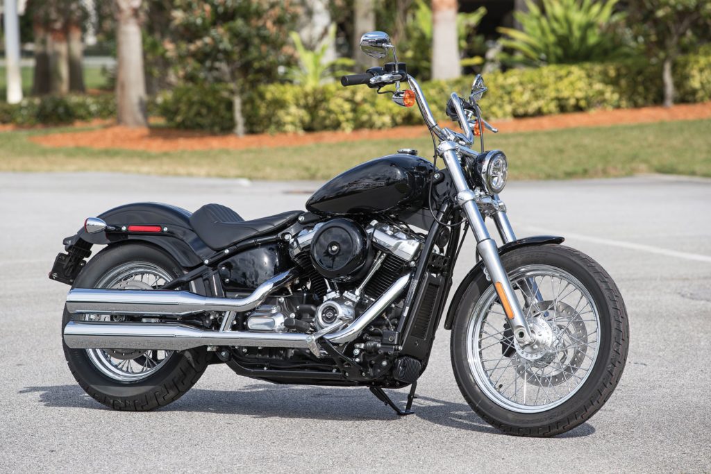Left: From top to bottom, all three bikes are powered by a version of the Milwaukee-Eight powertrain, ranging from 117 to 107 cubic inches. Above: Word to the wise, don’t peg weight loss goals to the next time you are riding for the camera. Black is a good disguise, just not good enough.