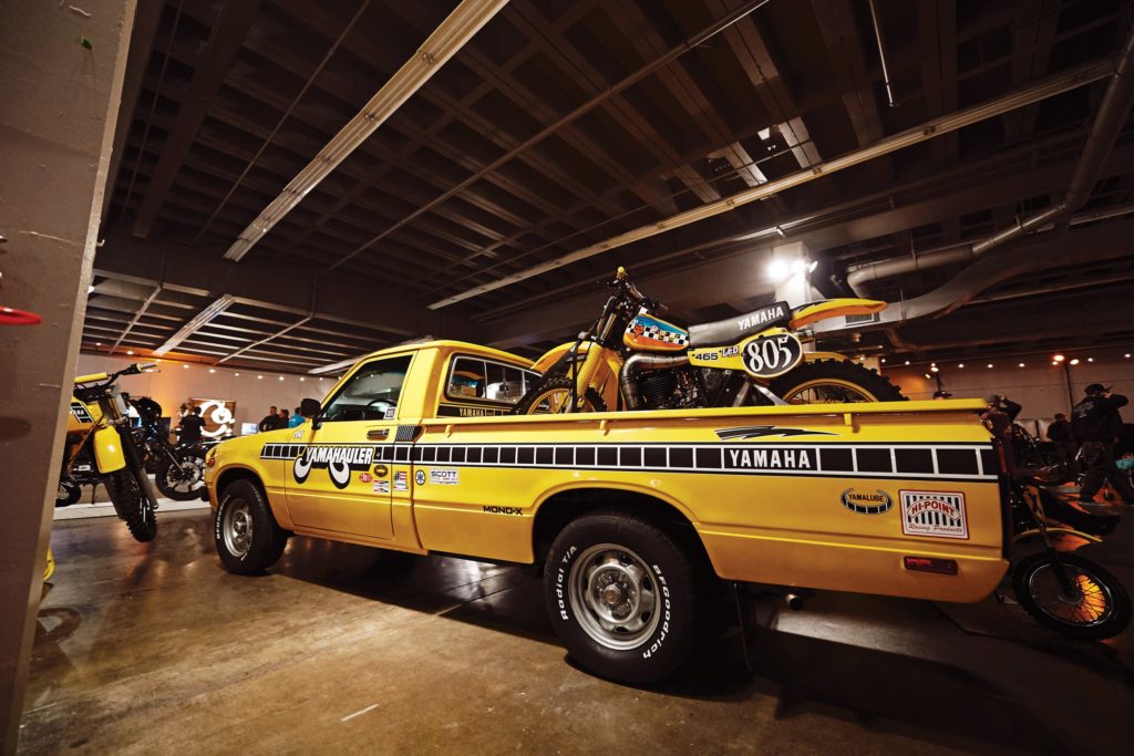  This YamahaHauler pickup/van/YZ motocrosser setup was a big hit at The One Show, and a ’70s throwback to the heady days of yellow Yamaha racebikes. 