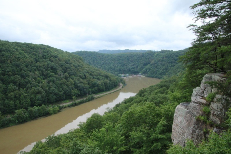 The overlook at Hawks Nest State Park offered panoramic views of the New River Gorge