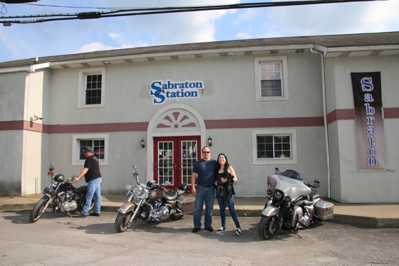 Greater Morgantown CVB’s Ben Huffman with Thundercloud at our Morgantown dining spot, Sabraton Station