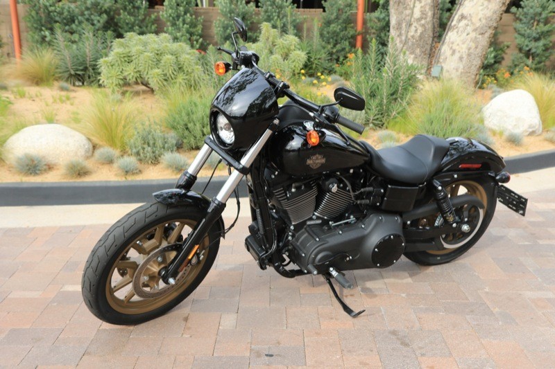 The speed screen with recessed headlamp is designed to give the Low Rider S an intimidating “face”