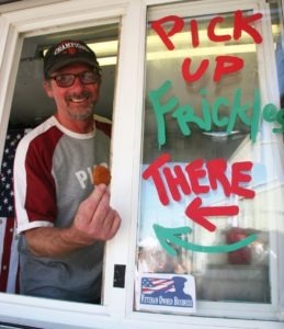 The Fabulous Frickle Brothers handed out samples of their delicious deep fried dill pickles
