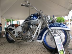 Students from PowerSport Institute built this clean custom with the S&S-supplied X-Wedge for the Student Bike Build Challenge 
