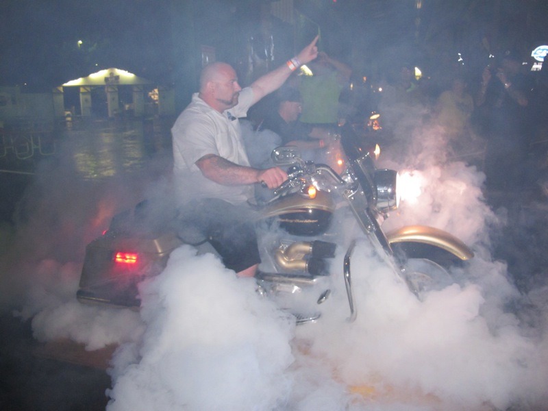 S&S provided the smoke show prior to Foghat blowing the roof off of the Oktoberfest pavilion 