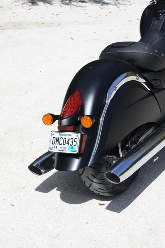 An optional luggage rack bolts above the rear fender