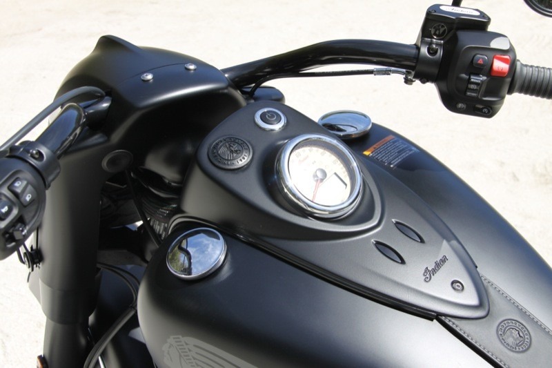 As long as the remote key fob is within 10 feet of the bike, just push the big black starter button on the dash and go