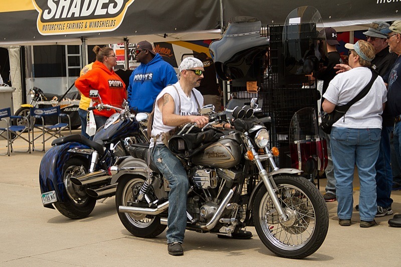 Most vendors allow attendees to ride right up to the booth and see how a product looks on their bike and assure a proper fit