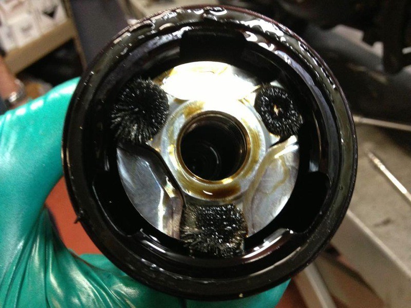 The rare earth magnets in the Speed's Performance Plus oil filter captured a lot of the metallic debris